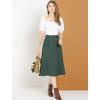 imageAllegra K Womens Floral Midi Skirt Peasant Elastic Waist ALine Ditsy Leave Print SkirtsGreen