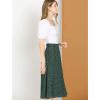 imageAllegra K Womens Floral Midi Skirt Peasant Elastic Waist ALine Ditsy Leave Print SkirtsGreen