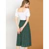 imageAllegra K Womens Floral Midi Skirt Peasant Elastic Waist ALine Ditsy Leave Print SkirtsGreen