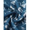 imageAllegra K Womens Floral Midi Skirt Peasant Elastic Waist ALine Ditsy Leave Print SkirtsLake Blue