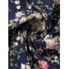 imageAllegra K Womens Floral Midi Skirt Peasant Elastic Waist ALine Ditsy Leave Print SkirtsNavy Blue