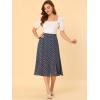 imageAllegra K Womens Floral Midi Skirt Peasant Elastic Waist ALine Ditsy Leave Print SkirtsNavy Pink