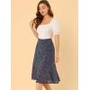 imageAllegra K Womens Floral Midi Skirt Peasant Elastic Waist ALine Ditsy Leave Print SkirtsNavy Pink