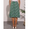 imageAllegra K Womens Floral Midi Skirt Peasant Elastic Waist ALine Ditsy Leave Print SkirtsPalm Green