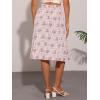 imageAllegra K Womens Floral Midi Skirt Peasant Elastic Waist ALine Ditsy Leave Print SkirtsPink Flower