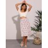 imageAllegra K Womens Floral Midi Skirt Peasant Elastic Waist ALine Ditsy Leave Print SkirtsPink Flower