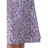 imageAllegra K Womens Floral Midi Skirt Peasant Elastic Waist ALine Ditsy Leave Print SkirtsPurple