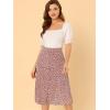 imageAllegra K Womens Floral Midi Skirt Peasant Elastic Waist ALine Ditsy Leave Print SkirtsRed White