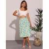 imageAllegra K Womens Floral Midi Skirt Peasant Elastic Waist ALine Ditsy Leave Print SkirtsSummer Flower