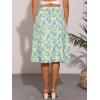 imageAllegra K Womens Floral Midi Skirt Peasant Elastic Waist ALine Ditsy Leave Print SkirtsSummer Flower