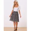 imageAllegra K Womens Floral Skirts Summer Chiffon Smocked Elastic Waist ALine Below Knee Length Ruffle Tiered SkirtBlack1