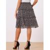 imageAllegra K Womens Floral Skirts Summer Chiffon Smocked Elastic Waist ALine Below Knee Length Ruffle Tiered SkirtBlack1
