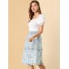 imageAllegra K Womens Floral Skirts Summer Chiffon Smocked Elastic Waist ALine Below Knee Length Ruffle Tiered SkirtBlue Purple