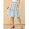 imageAllegra K Womens Floral Skirts Summer Chiffon Smocked Elastic Waist ALine Below Knee Length Ruffle Tiered SkirtBlue Purple
