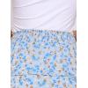 imageAllegra K Womens Floral Skirts Summer Chiffon Smocked Elastic Waist ALine Below Knee Length Ruffle Tiered SkirtBlue White