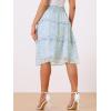 imageAllegra K Womens Floral Skirts Summer Chiffon Smocked Elastic Waist ALine Below Knee Length Ruffle Tiered SkirtLight Blue