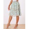 imageAllegra K Womens Floral Skirts Summer Chiffon Smocked Elastic Waist ALine Below Knee Length Ruffle Tiered SkirtLight Green