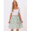 imageAllegra K Womens Floral Skirts Summer Chiffon Smocked Elastic Waist ALine Below Knee Length Ruffle Tiered SkirtLight Green