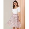 imageAllegra K Womens Floral Skirts Summer Chiffon Smocked Elastic Waist ALine Below Knee Length Ruffle Tiered SkirtPink