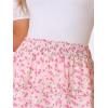 imageAllegra K Womens Floral Skirts Summer Chiffon Smocked Elastic Waist ALine Below Knee Length Ruffle Tiered SkirtPinks