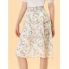 imageAllegra K Womens Floral Skirts Summer Chiffon Smocked Elastic Waist ALine Below Knee Length Ruffle Tiered SkirtWhite