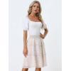 imageAllegra K Womens Floral Skirts Summer Chiffon Smocked Elastic Waist ALine Below Knee Length Ruffle Tiered SkirtWhite1