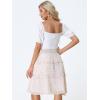 imageAllegra K Womens Floral Skirts Summer Chiffon Smocked Elastic Waist ALine Below Knee Length Ruffle Tiered SkirtWhite1
