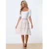 imageAllegra K Womens Floral Skirts Summer Chiffon Smocked Elastic Waist ALine Below Knee Length Ruffle Tiered SkirtWhite1