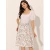 imageAllegra K Womens Floral Skirts Summer Chiffon Smocked Elastic Waist ALine Below Knee Length Ruffle Tiered SkirtWhite2