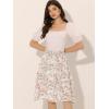 imageAllegra K Womens Floral Skirts Summer Chiffon Smocked Elastic Waist ALine Below Knee Length Ruffle Tiered SkirtWhite2