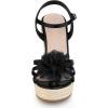 imageAllegra K Womens Flower Platform Espadrilles Wedge Heel SandalsBlack