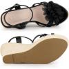 imageAllegra K Womens Flower Platform Espadrilles Wedge Heel SandalsBlack