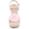 imageAllegra K Womens Flower Platform Espadrilles Wedge Heel SandalsBling Pink