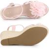imageAllegra K Womens Flower Platform Espadrilles Wedge Heel SandalsBling Pink