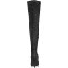 imageAllegra K Womens Glitter Pointed Toe Stiletto Heels Over the Knee High BootsBlack