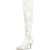 imageAllegra K Womens Glitter Pointed Toe Stiletto Heels Over the Knee High BootsWhite