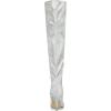 imageAllegra K Womens Glitter Pointed Toe Stiletto Heels Over the Knee High BootsWhite Silver