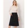 imageAllegra K Womens High Waist Button Front ALine Belted Corduroy Midi SkirtBlack