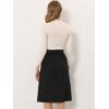 imageAllegra K Womens High Waist Button Front ALine Belted Corduroy Midi SkirtBlack