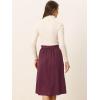 imageAllegra K Womens High Waist Button Front ALine Belted Corduroy Midi SkirtBurgundy