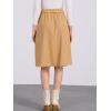 imageAllegra K Womens High Waist Button Front ALine Belted Corduroy Midi SkirtCamel