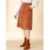 imageAllegra K Womens High Waist Button Front ALine Belted Corduroy Midi SkirtCaramel