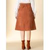 imageAllegra K Womens High Waist Button Front ALine Belted Corduroy Midi SkirtCaramel