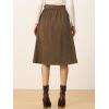 imageAllegra K Womens High Waist Button Front ALine Belted Corduroy Midi SkirtCoffee