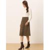 imageAllegra K Womens High Waist Button Front ALine Belted Corduroy Midi SkirtCoffee