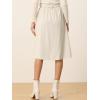imageAllegra K Womens High Waist Button Front ALine Belted Corduroy Midi SkirtCream