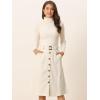 imageAllegra K Womens High Waist Button Front ALine Belted Corduroy Midi SkirtCream
