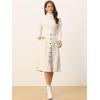 imageAllegra K Womens High Waist Button Front ALine Belted Corduroy Midi SkirtCream