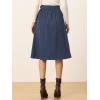 imageAllegra K Womens High Waist Button Front ALine Belted Corduroy Midi SkirtDark Blue