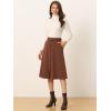 imageAllegra K Womens High Waist Button Front ALine Belted Corduroy Midi SkirtDark Brown